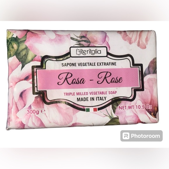 Triple Milled Vegetable Rose Sent Bar Soap Made In Italy - Picture 1 of 2